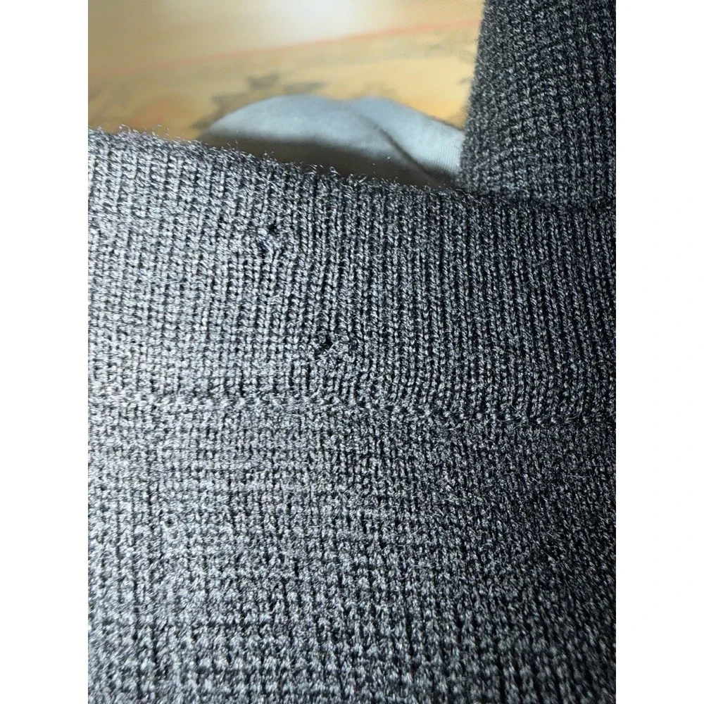Vintage Palio Wool Skirt Black Knit  Knee Length Zipper Classic Made in Italy M